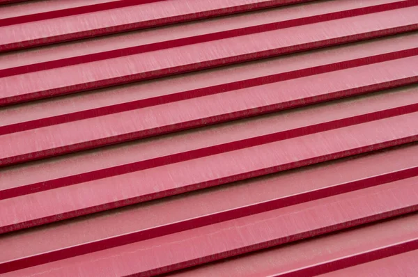 Red Metallic Background Slanted Stripes Facade Building Madrid Spain — Stock Photo, Image