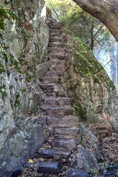 Steps Carved Stone Natural Setting Madrid Spain — Stock Photo, Image