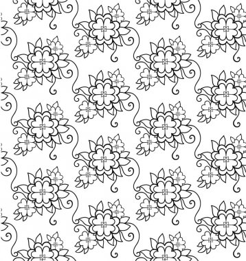 Çiçek yaprakları ile. Seamless modeli. Çizgi çizme. Boyama için