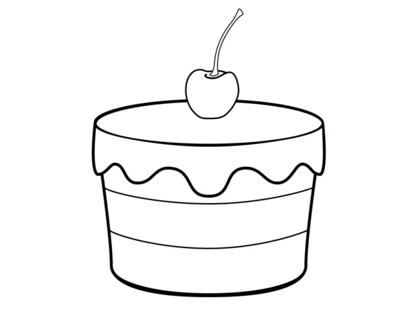 Gâteau Éponge Cerise Muffin Cerise Recouvert Glace Cupcake Avec Glaçage — Image vectorielle