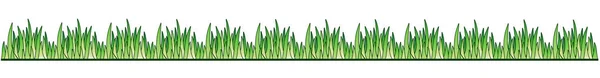 Ljusa Gröna Saftiga Vårgräs Gräs Gräsmattan Sömlöst Blad Gräs Gränsen — Stock vektor