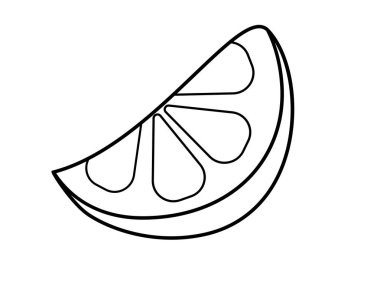 Bir dilim limon ya da limon. Turunçgil dilimi - vektör doğrusal görüntü. Özet geç. El çizimi.