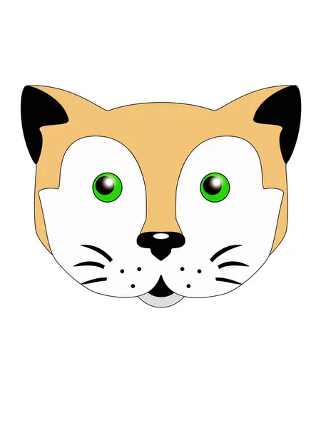 Gato Rojo Cara Dibujos Animados Cabeza Gato Rojo Blanco Con — Vector de stock