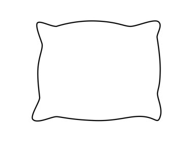 Yastık. Yatak elbisesi. Renkler için vektör doğrusal çizim yastıkları. Taslak El çizimi.