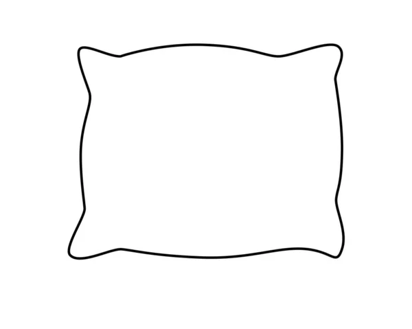 Pillow Bed Dress Vector Linear Drawing Pillows Coloring Outline Hand — 스톡 벡터