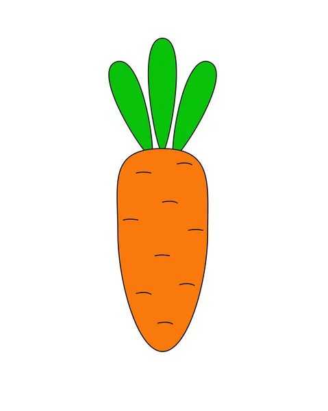 Las Zanahorias Son Comida Vegana Una Zanahoria Pequeña Dibujos Animados — Archivo Imágenes Vectoriales
