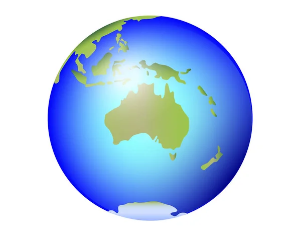 Australia Nueva Zelanda Tasmania Planeta Tierra Globe Continent Australia Oceania — Archivo Imágenes Vectoriales