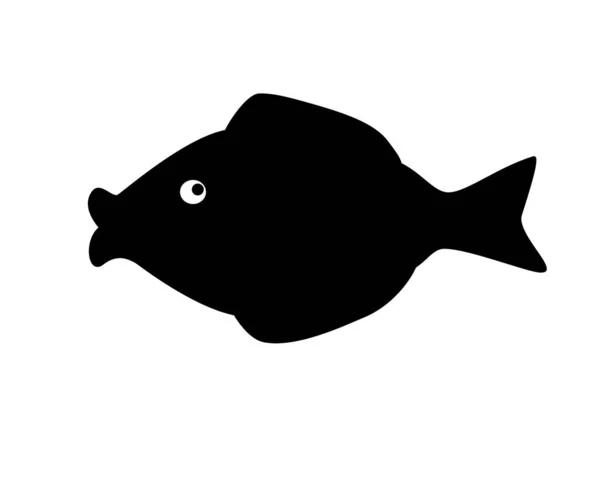 Kleine Meeres Oder Aquarienfische Vektorsilhouette Für Logo Oder Symbol Vektorpiktogramm — Stockvektor