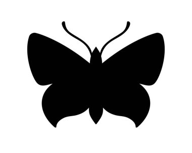 Kelebek ya da güve - logo ya da simge için vektör silueti. Vector böceği piktogramı - kelebek. Kelebek silueti - simge