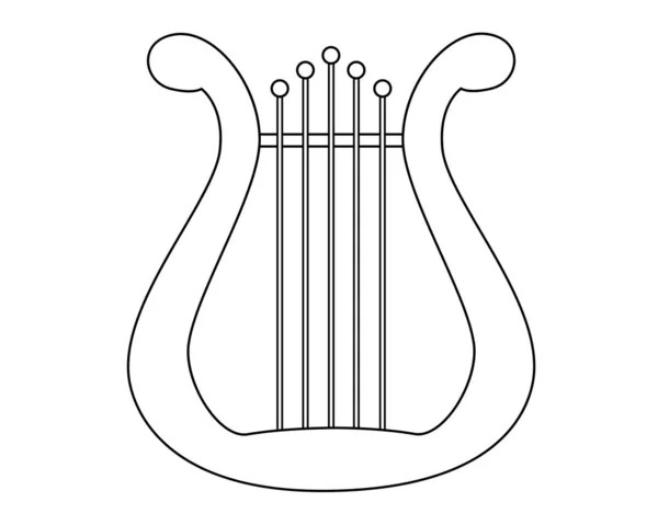Лира Музыкальный Инструмент Векторная Линейная Картина Раскраски Набросок Лира Арфа — стоковый вектор