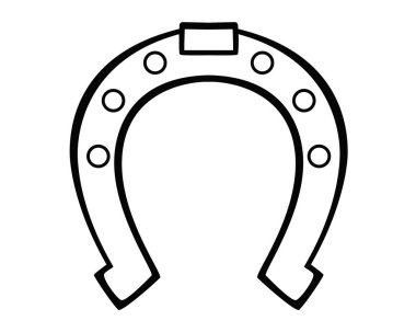 İyi şansın at nalı sembolü. Renkler için vektör doğrusal resim. Özet geç. At nalı bolluk ve şans tılsımıdır. Şans getirmesi için at nalı..