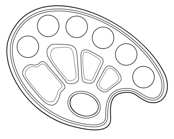 Paleta Vektorový Lineární Obrázek Pro Zbarvení Obrys Paleta Nástroj Pro — Stockový vektor