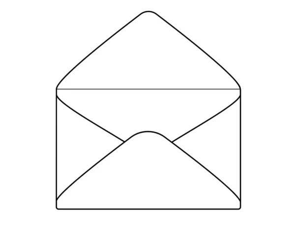 Envelope Aberto Uma Imagem Linear Vetorial Para Colorir Abrir Envelope — Vetor de Stock