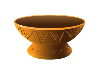 Candlestick çömlekçi halk ürünüdür. Bir desenli şamdan - vektör tam renk resmi. Geleneksel çevre dostu kil çömlek - şamdan
