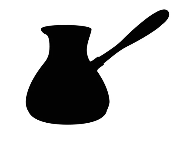 Кавовий Силует Посуд Приготування Кави Векторний Чорний Силует Логотипу Або — стоковий вектор