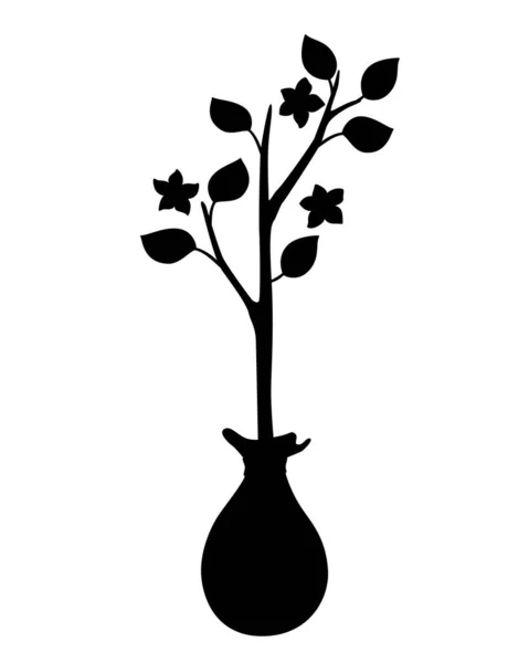 Silhouette Sapling Tree Sapling Silhouette Vectorielle Noire Pour Logo Pictogramme — Image vectorielle