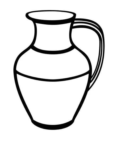 Pitcher Producto Popular Cerámica Jarra Vector Imagen Lineal Para Colorear — Vector de stock