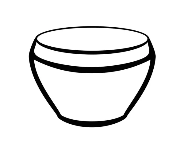 Κατσαρόλα Είναι Ένα Λαϊκό Προϊόν Κεραμικής Pot Διανυσματική Γραμμική Εικόνα — Διανυσματικό Αρχείο