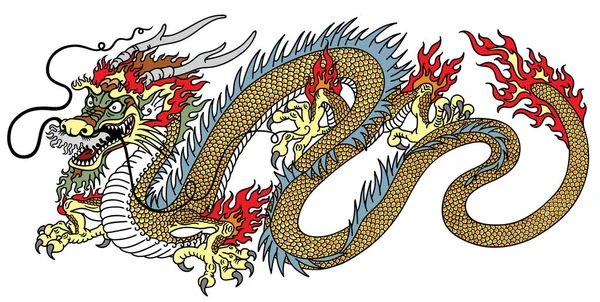 Chinesisches Drachen-Tattoo — Stockvektor