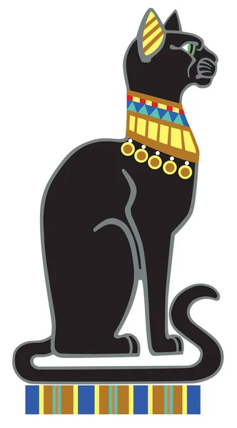 Egyptian black cat — Stock Vector