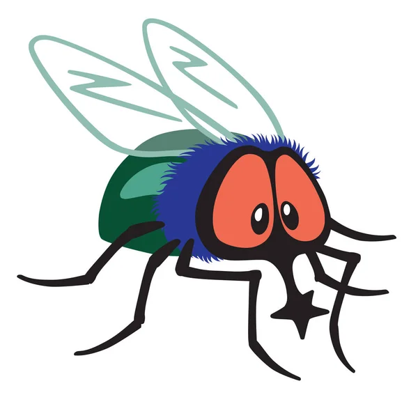 Insecto de mosca de dibujos animados — Vector de stock