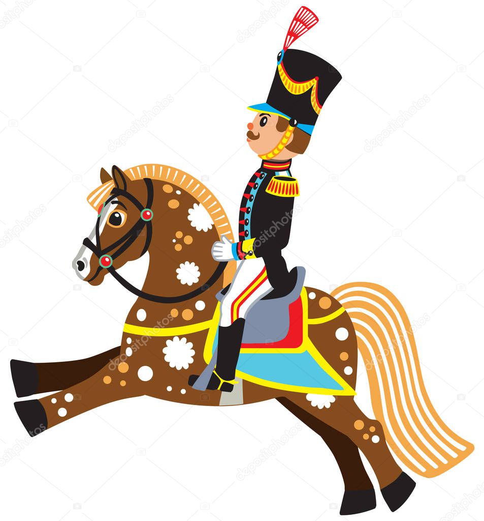 cartoon soldier on a horseback