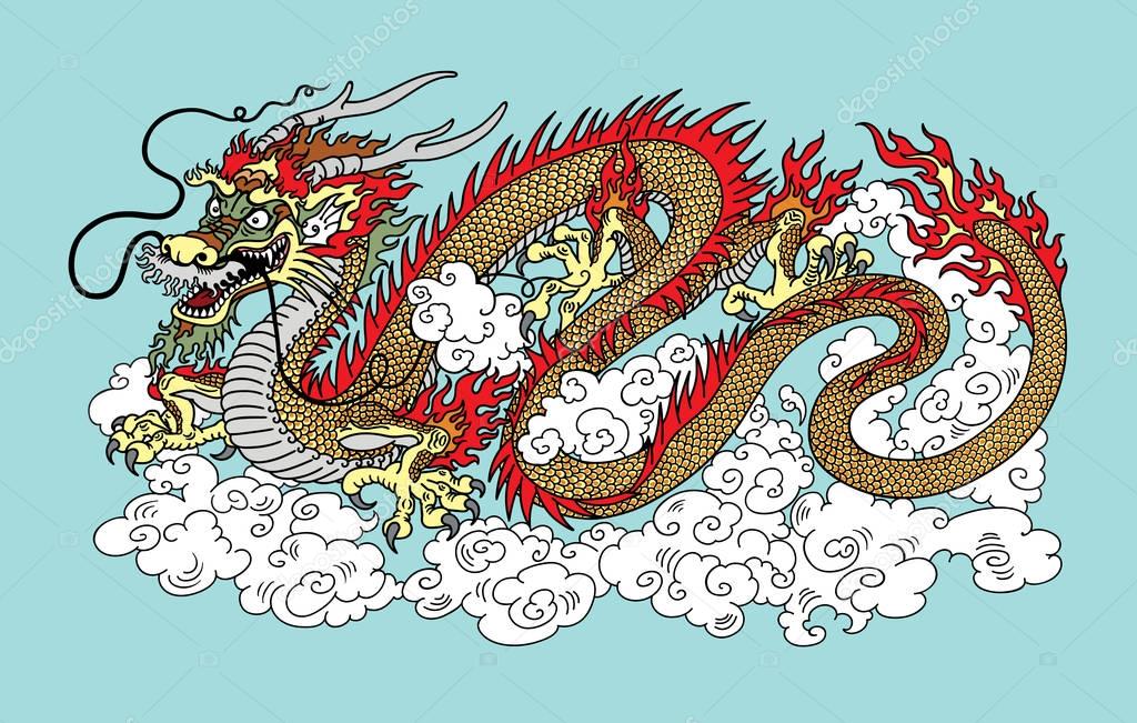 chinese dragon in the sky