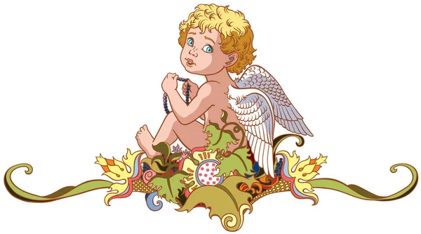 Маленький ангел мальчик — стоковый вектор