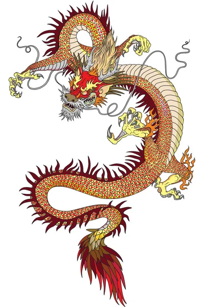 Chinese dragon tattoo — Stock Vector