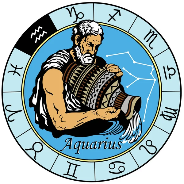 Acuario zodíaco astrológico — Archivo Imágenes Vectoriales