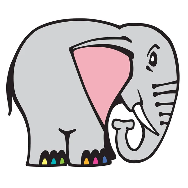 Zeichentrickfilm Elefant Logo — Stockvektor