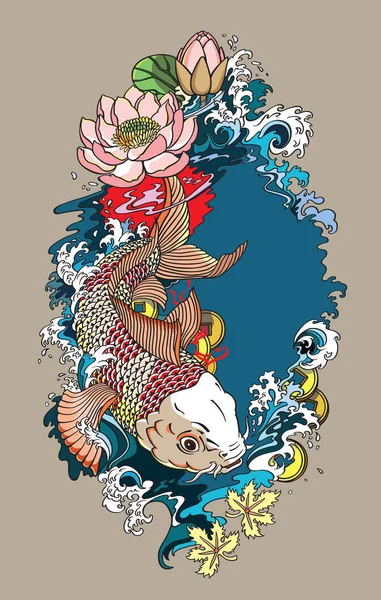 Εικονογράφηση ψάρια Koi — Διανυσματικό Αρχείο