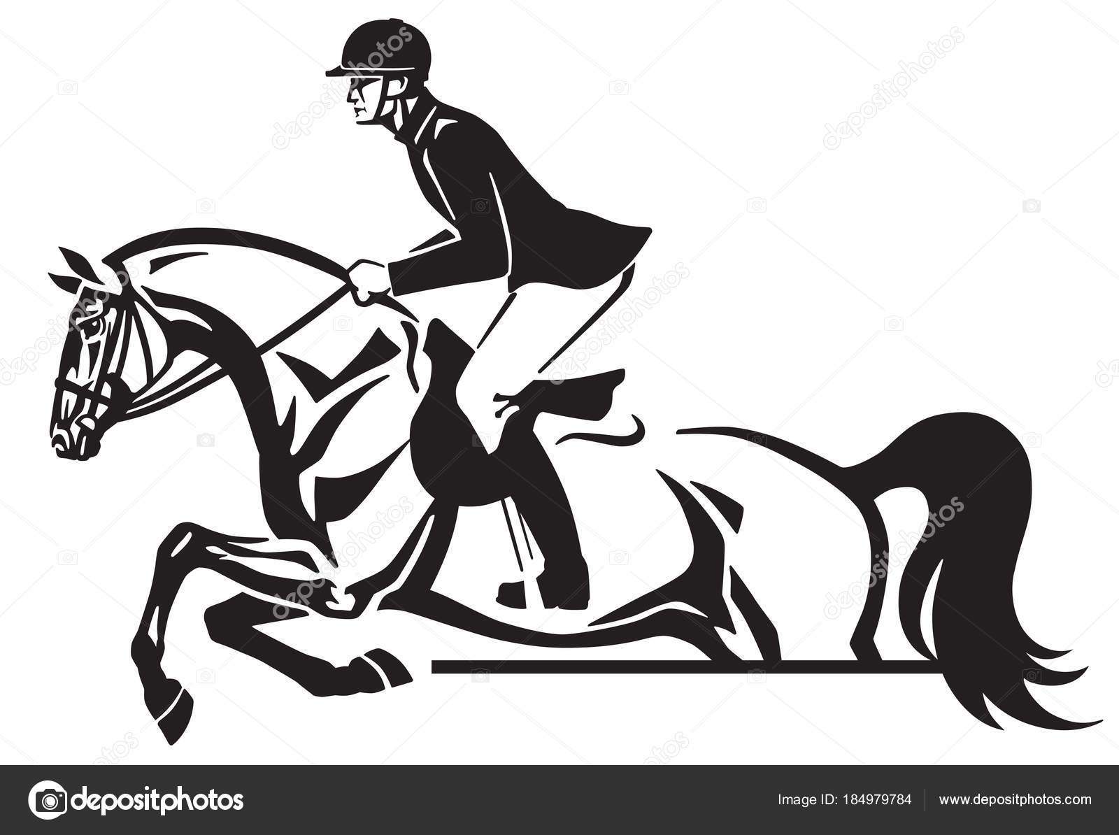 Ilustração vetorial de design de logotipo de cavalo pulando