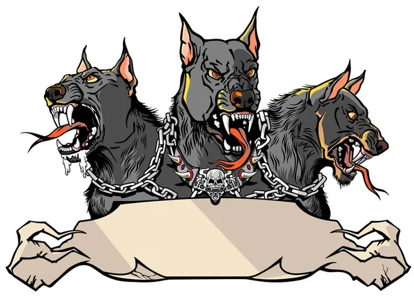 Cerberus Hellhound design template — Stock Vector