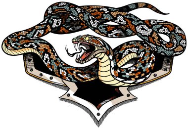 Angry snake with an open mouth vector Angry snake with an open mouth vector
