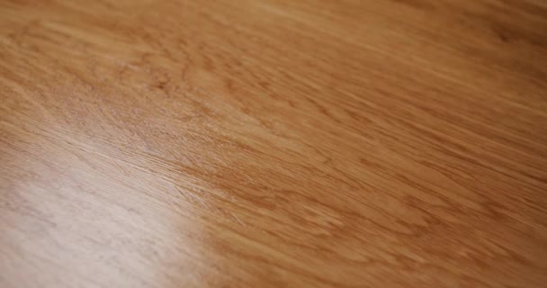 Aplicar cera de carnaúba na mesa de carvalho — Vídeo de Stock