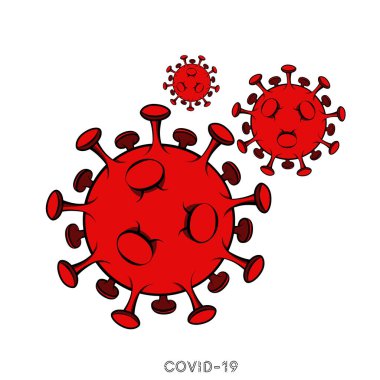 SARS virüsünün vektör çizimi, Covid-19, koronavirüs 