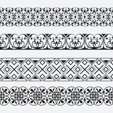 Sorunsuz çiçek süs sınır vektör desen