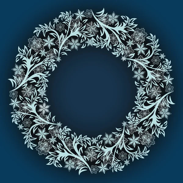 Abstract winter snowflake frame vector template. — Stock Vector