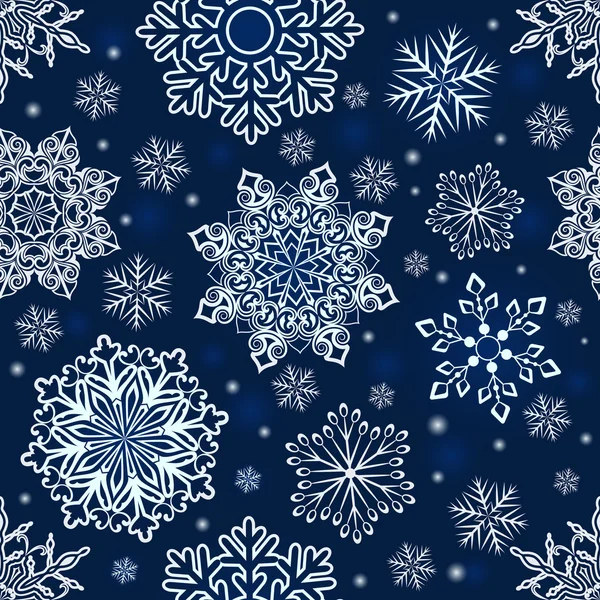 Abstract seamless Christmas snowflake pattern. — Stockový vektor