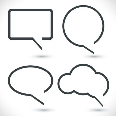 Soyut siyah beyaz tırnak konuşma balonları küme vektör.