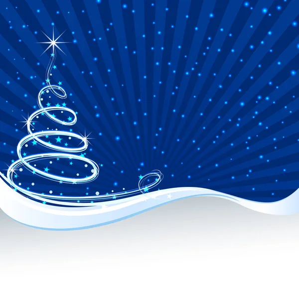 Kış arka plan ile Noel ağacı girdap.