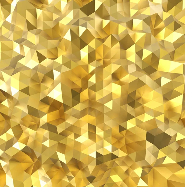 Fondo de renderizado 3D de pared de polígono dorado . — Foto de Stock