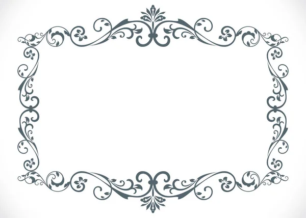 Zwart-wit bloemen vintage frame met kopie ruimte vector temp — Stockvector