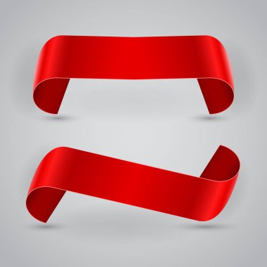 Boş kırmızı haddelenmiş Noel bayrak illüstrasyon vektör.