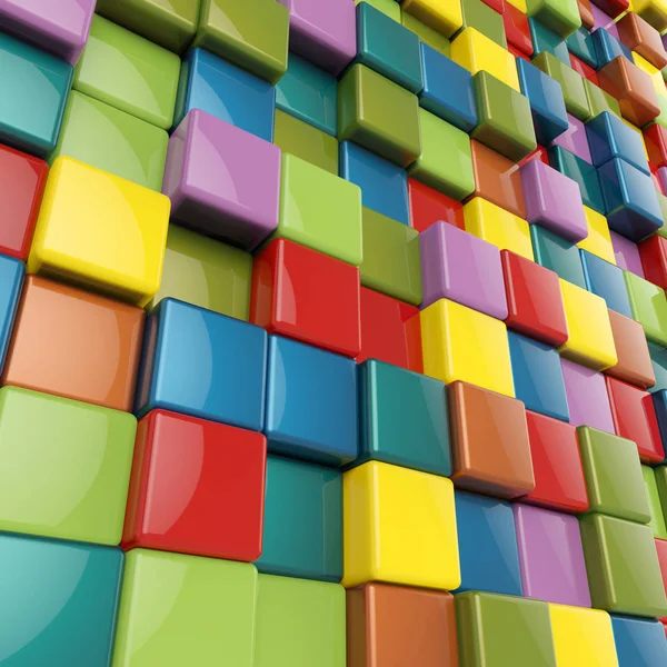 Colorful cubes with rounded edges 3D background. — Stock Photo, Image