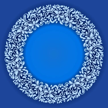 Soyut kış çerçeve çiçek vektör şablonu.