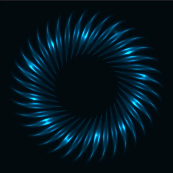 Abstract dark blue glowing vortex vector background. — Stock Vector