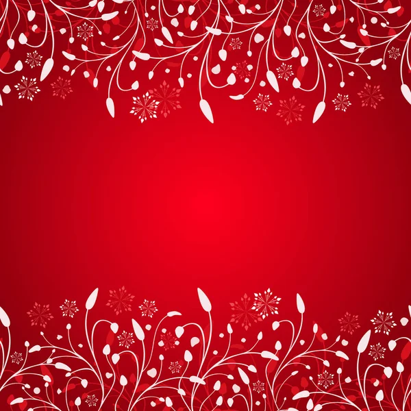 Astratto rosso inverno rami sfondo di Natale con copia spac — Vettoriale Stock