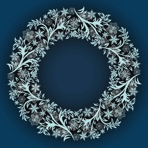 Plantilla de vector de marco de copo de nieve invierno abstracto . — Archivo Imágenes Vectoriales